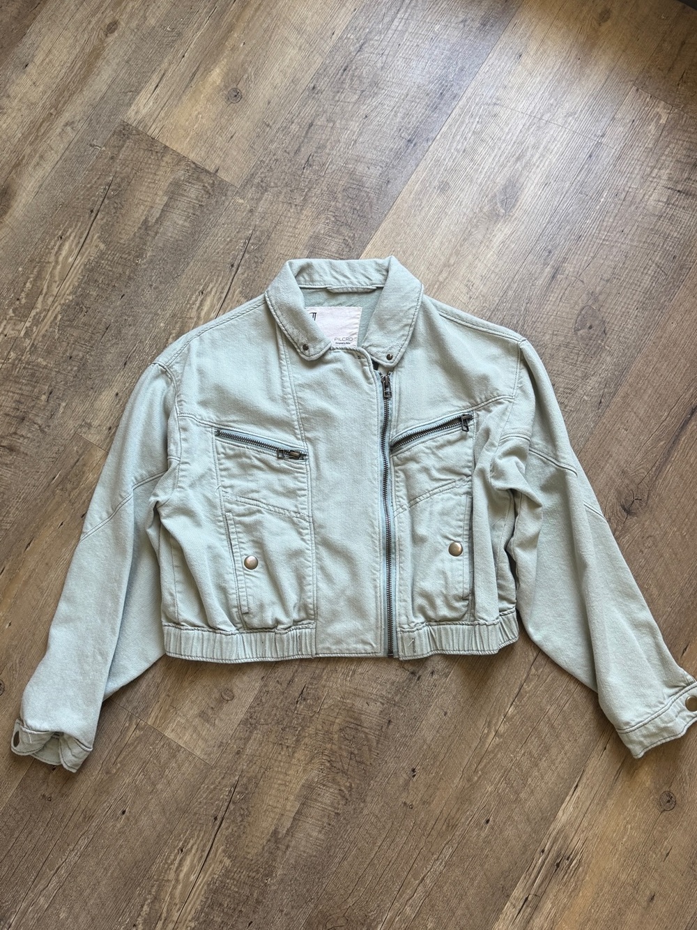 Anthropologie Pilcro Sage Green Cropped Jacket